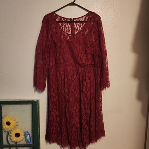 Maroon Knee Lenght Dress
